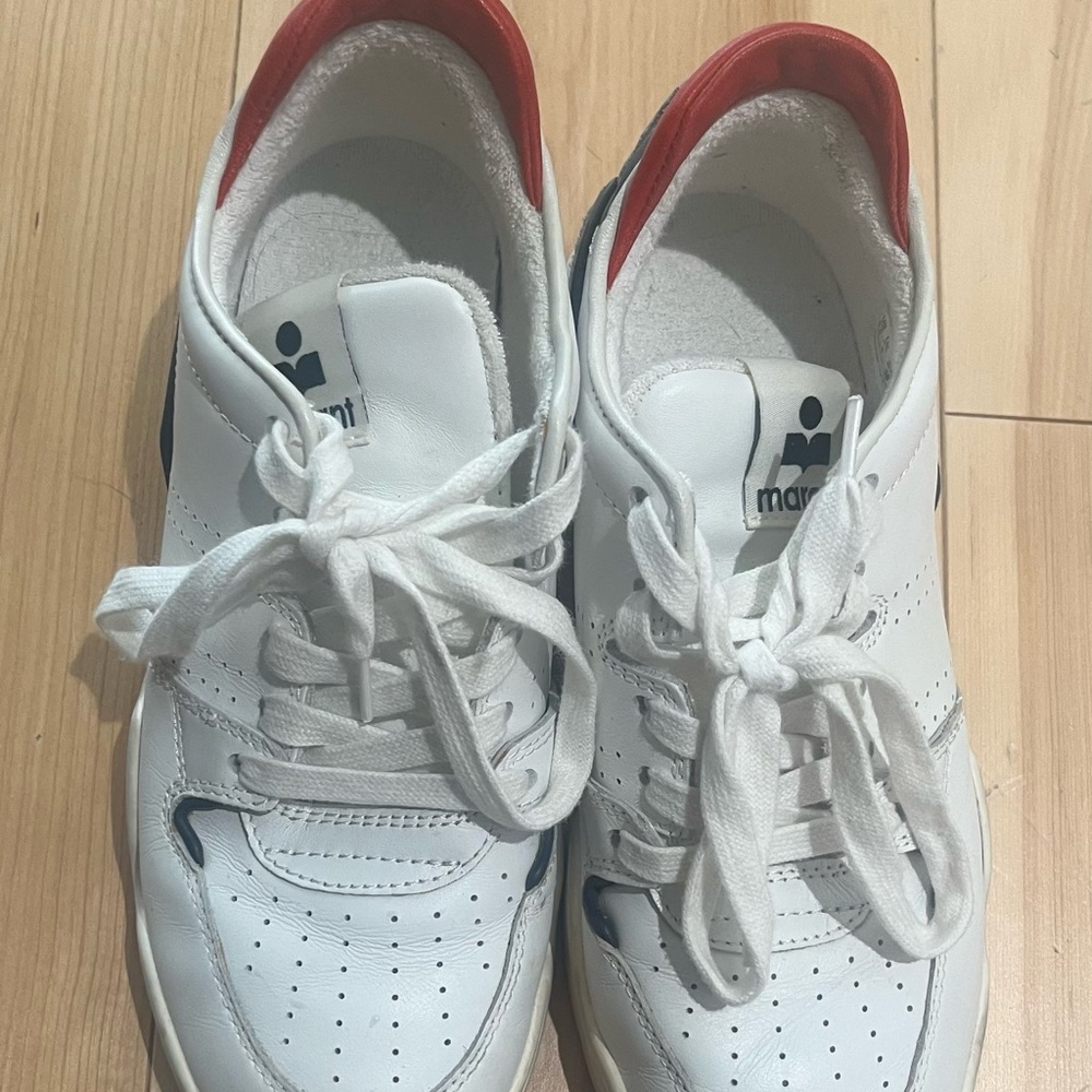 Isabel Marant White and Red Athletic Shoes